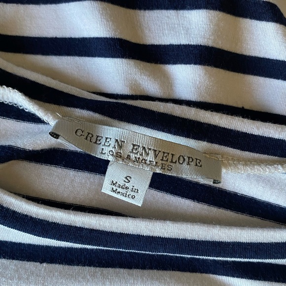 GREEN ENVELOPE • Striped Flutter Sleeve T-Shirt - Picture 4 of 5